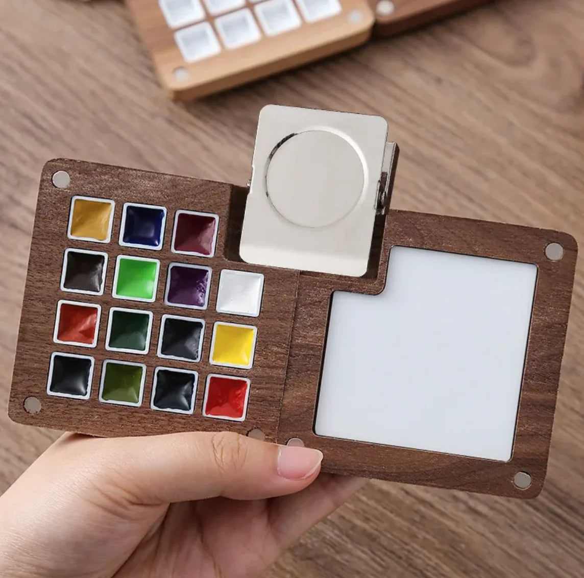 Mini Conjuntos de Aquarela: pincel, aquarela sólida e caderno - Diversos Kits de cores