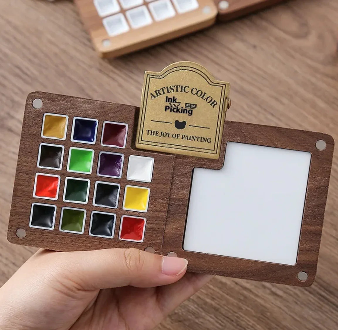 Mini Conjuntos de Aquarela: pincel, aquarela sólida e caderno - Diversos Kits de cores